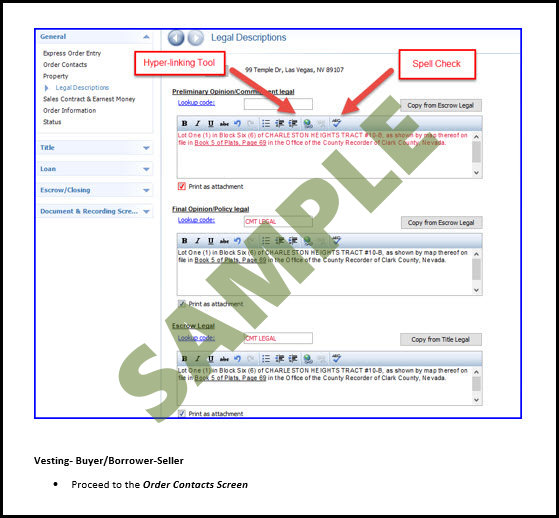 GTS sample POS page